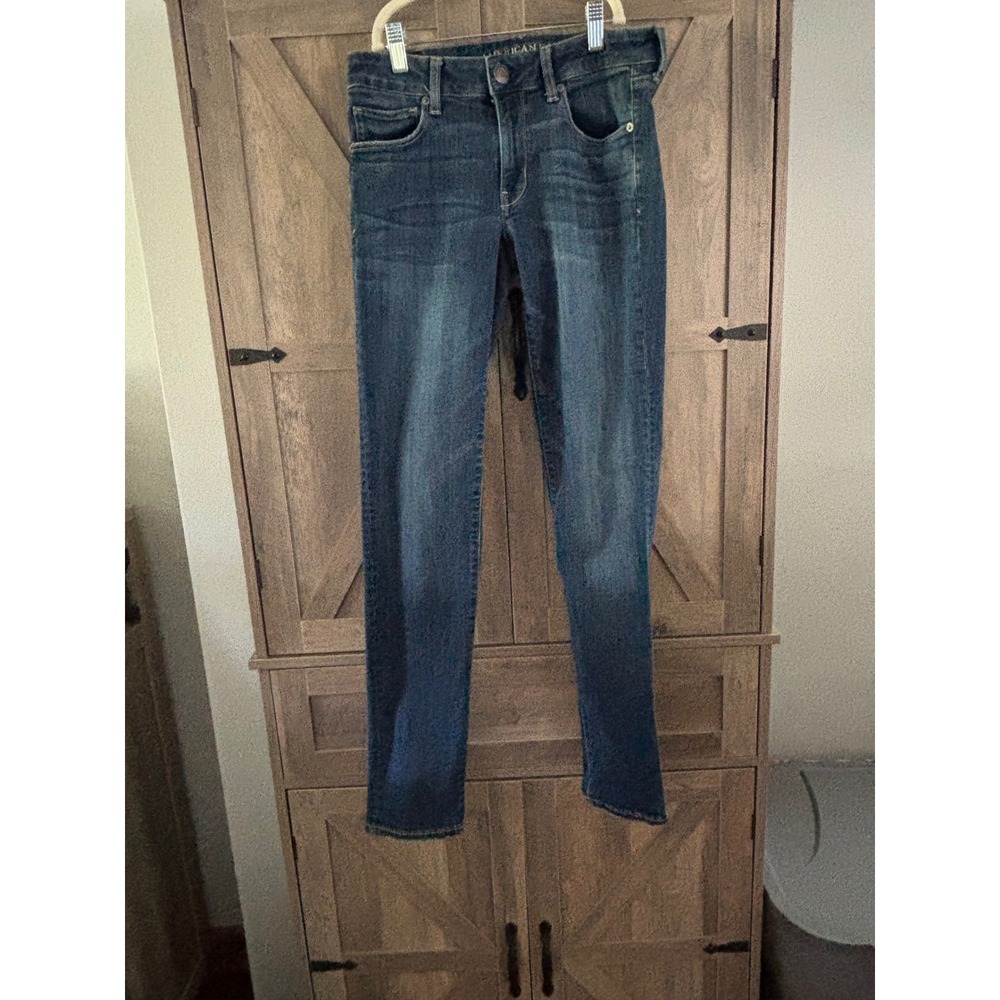 American Eagle Super Stretch Skinny Jeans Dark Wash Womens 6 Long Denim Pants